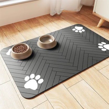 60X90CM Pet Dog Feeding Mat Pet Placemat for Food and Water Bowl with Waterproof Rubber Backing Quick Dry Water Mat for Dog Cat