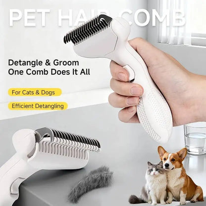 Floating Stainless Steel Dog Hair Removal Brush Curved Design for Long Hair Breeds Puppy Cat Grooming Pet Products Dog Grooming