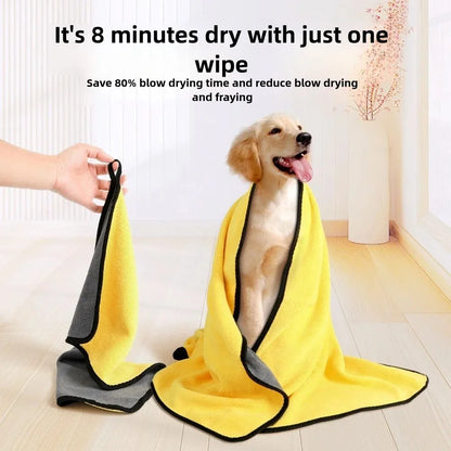 Quick-drying Pet Dog and Cat Towels Soft Fiber Towels Water-absorbent Bath Towel Convenient Pet Shop Cleaning Towel Pet Supplies
