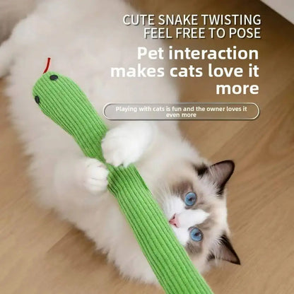 Cat Dog Toy Cute Snake Interactive Kitten Chew Toys Pet Cat Plush Toy Bite-resistant Teeth Cleaning Cat Sound Toy Pet Supplies