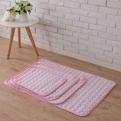 Cooling Dog Mat Summer Pad Mat For Dogs Cat Ice Silk Blanket Sofa Breathable Pet Dog Bed Summer Washable For Small Large Dog Cat