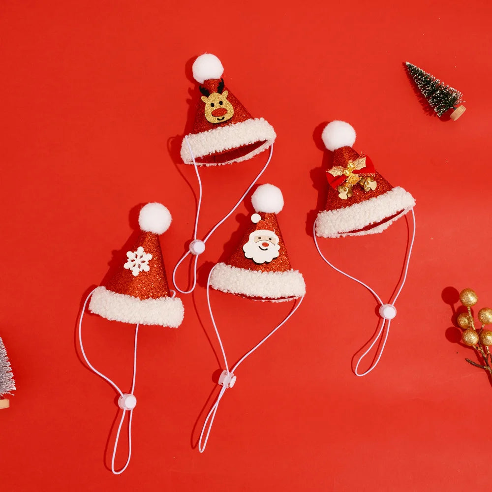 Christmas Cat Hat Cat Knitted Scarf Set Soft Winter Christmas Soft Santa Claus Costume Scarf For Dog Cats Pet Xmas Cat Supplies