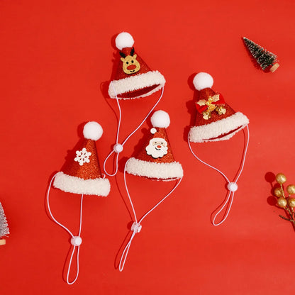 Christmas Cat Hat Cat Knitted Scarf Set Soft Winter Christmas Soft Santa Claus Costume Scarf For Dog Cats Pet Xmas Cat Supplies
