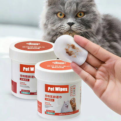130PCS Dog Cat Eye Wipes Gentle Pet Eye Ear Cleaning Wipes Dog Cat Tear Stain Remover Wipes Remove Dried Mucus Discharge & Tear