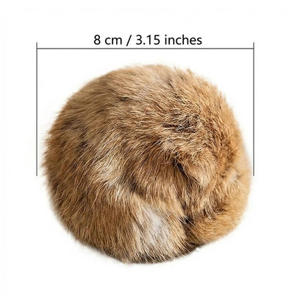 Durable Rabbit Fur Ball Interactive Cat Toy Pet Product Containing Catnip Fluffy Toy Ball Chasing Plush Toy Ball Cat Accessories