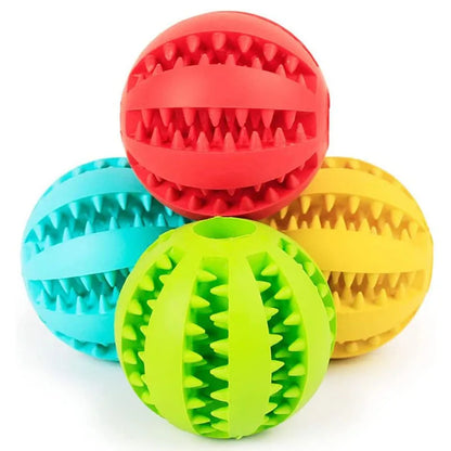 Dog Toy Ball Interactive Rubber Balls Puppy Chewing Toys Pet Tooth Cleaning Ball Cats Pets Food Treat Feeder Silicone Balls Toy