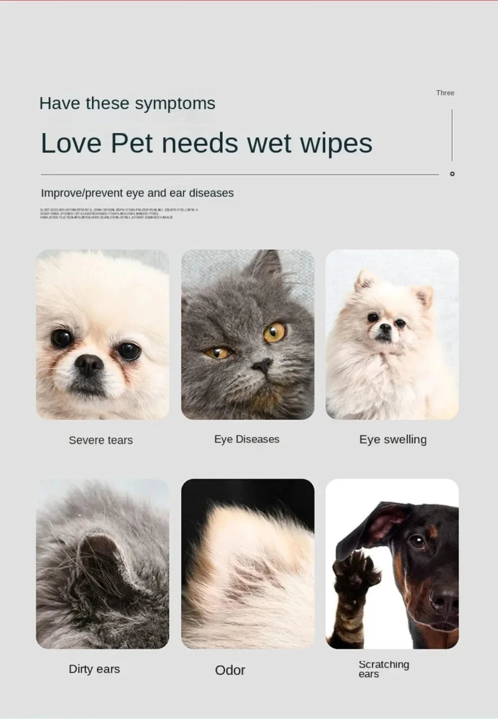 130PCS Dog Cat Eye Wipes Gentle Pet Eye Ear Cleaning Wipes Dog Cat Tear Stain Remover Wipes Remove Dried Mucus Discharge & Tear
