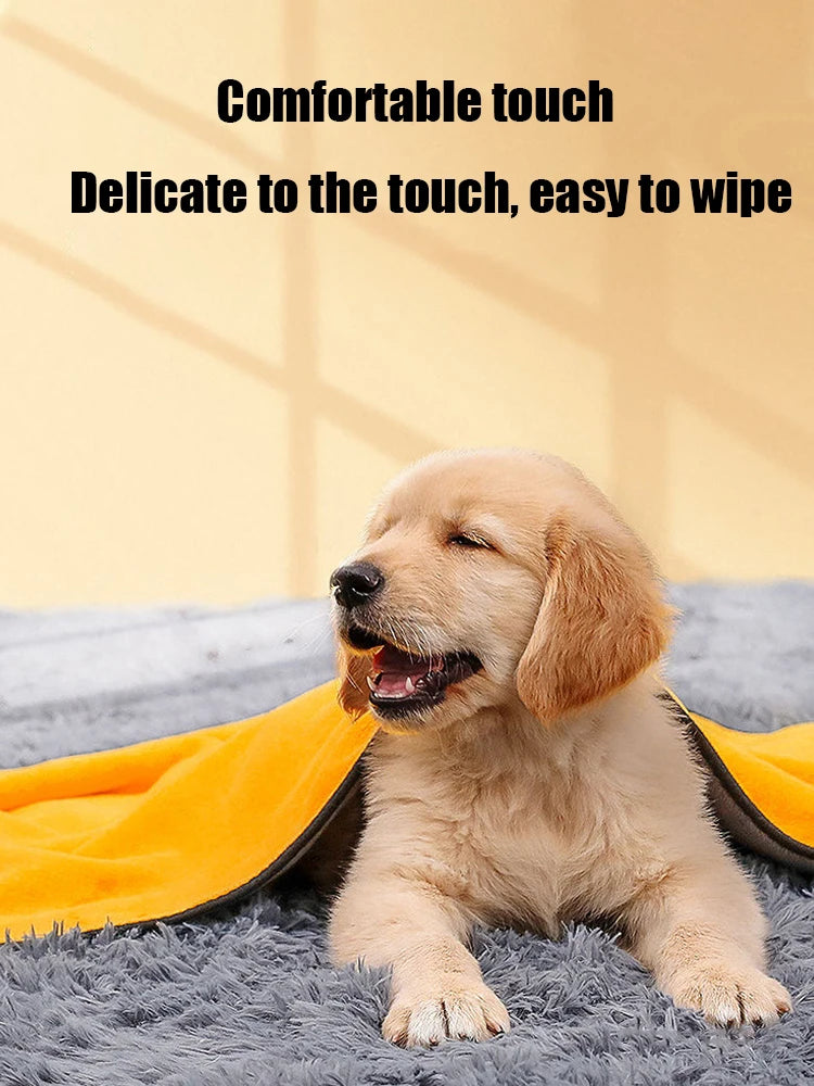 Quick-drying Pet Dog and Cat Towels Soft Fiber Towels Water-absorbent Bath Towel Convenient Pet Shop Cleaning Towel Pet Supplies