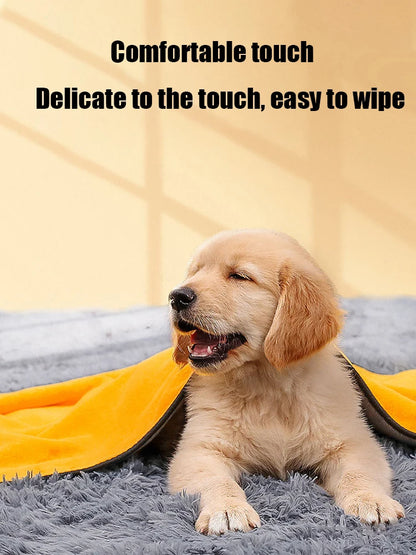Quick-drying Pet Dog and Cat Towels Soft Fiber Towels Water-absorbent Bath Towel Convenient Pet Shop Cleaning Towel Pet Supplies