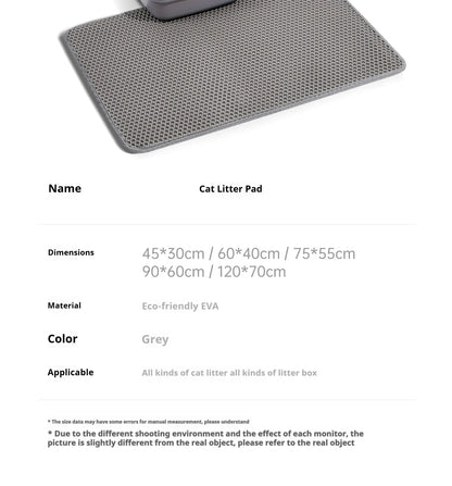 60CMX90CM Cat Litter Mat Waterproof Double Layer Pet Litter Box Mat Pet Toilet Cat Mat Nonslip Sand Cat Washable Mat Pet Clean