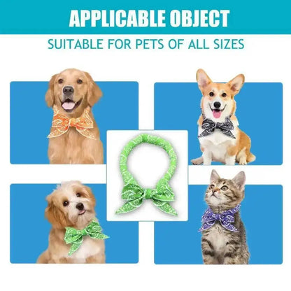 Pet Cooling Ice Scarf Cool Ice Breathable Towel Dog Cooling Hydrogel Bandana Collar Cat Adjustable Collar Bib Pet Supplies