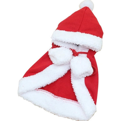 Cat Costume Santa Cosplay Funny Transformed Cat Dog Pet Christmas Cape Winter Dress Up Clothes Red Scarf Cloak Props Decor