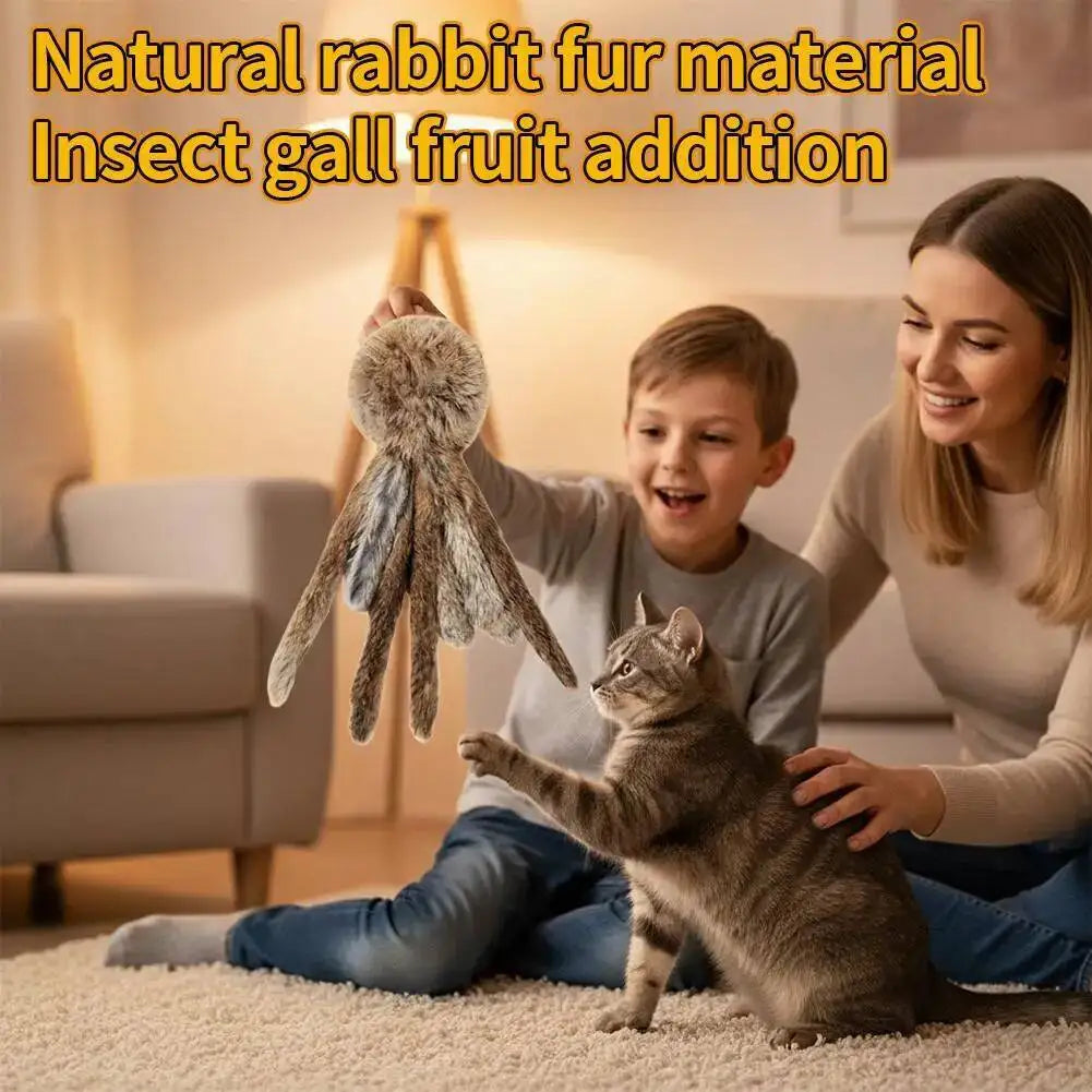 Cat Toy Artificial Rabbit Fur Cat Toys Enrichment Toy Kitten Teaser Wand Self Play Boredom Relief Interactive Cat Toy For Indoor