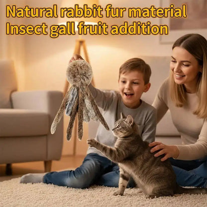 Cat Toy Artificial Rabbit Fur Cat Toys Enrichment Toy Kitten Teaser Wand Self Play Boredom Relief Interactive Cat Toy For Indoor