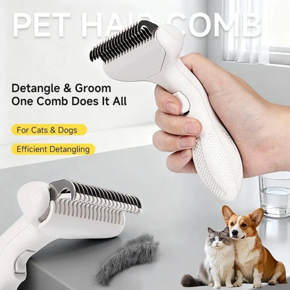 Floating Stainless Steel Dog Hair Removal Brush Curved Design for Long Hair Breeds Puppy Cat Grooming Pet Products Dog Grooming