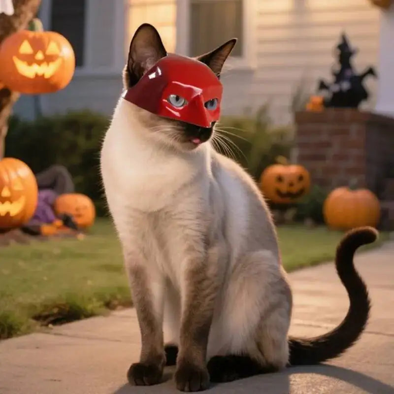 Pet Halloween Cat Mask Weird Cartoon Cat Mask Funny 3D Bat Cat Mask Cosplay Hat Pet Costume Creative Pet Party Accessories Gift