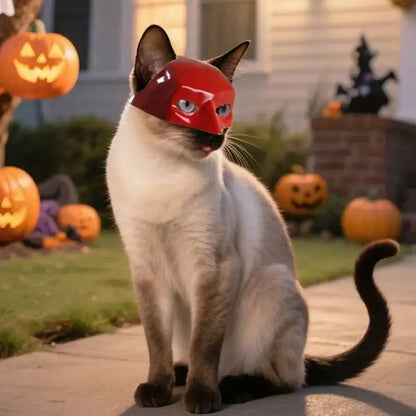 Pet Halloween Cat Mask Weird Cartoon Cat Mask Funny 3D Bat Cat Mask Cosplay Hat Pet Costume Creative Pet Party Accessories Gift
