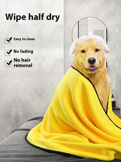 Quick-drying Pet Dog and Cat Towels Soft Fiber Towels Water-absorbent Bath Towel Convenient Pet Shop Cleaning Towel Pet Supplies