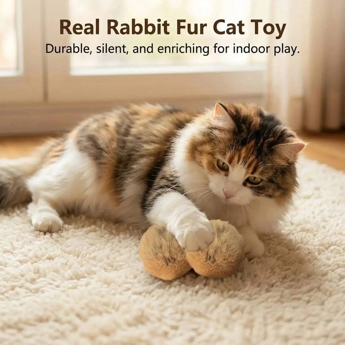 Durable Rabbit Fur Ball Interactive Cat Toy Pet Product Containing Catnip Fluffy Toy Ball Chasing Plush Toy Ball Cat Accessories