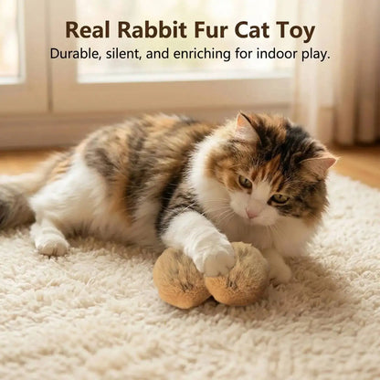 Durable Rabbit Fur Ball Interactive Cat Toy Pet Product Containing Catnip Fluffy Toy Ball Chasing Plush Toy Ball Cat Accessories