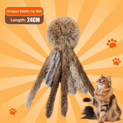 Cat Toy Artificial Rabbit Fur Cat Toys Enrichment Toy Kitten Teaser Wand Self Play Boredom Relief Interactive Cat Toy For Indoor