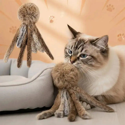 Cat Toy Artificial Rabbit Fur Cat Toys Enrichment Toy Kitten Teaser Wand Self Play Boredom Relief Interactive Cat Toy For Indoor